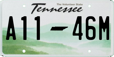 TN license plate A1146M