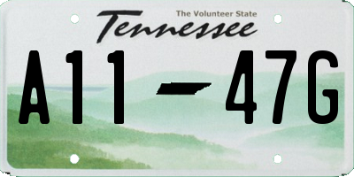 TN license plate A1147G