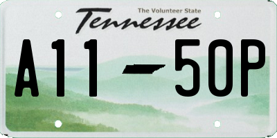 TN license plate A1150P