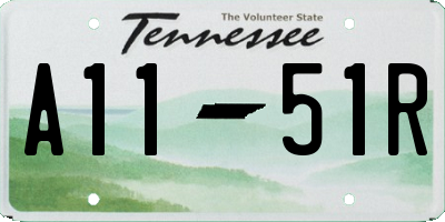 TN license plate A1151R