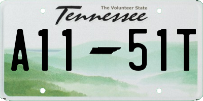 TN license plate A1151T