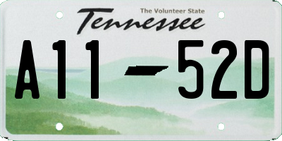 TN license plate A1152D