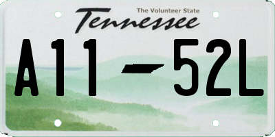 TN license plate A1152L