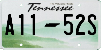 TN license plate A1152S