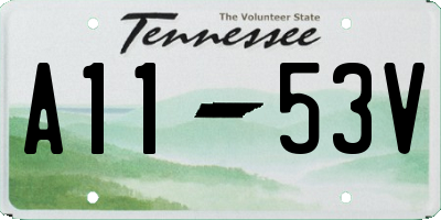 TN license plate A1153V