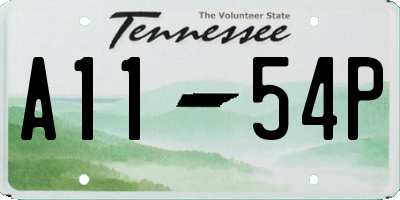 TN license plate A1154P
