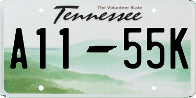 TN license plate A1155K