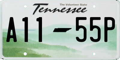 TN license plate A1155P