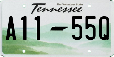 TN license plate A1155Q