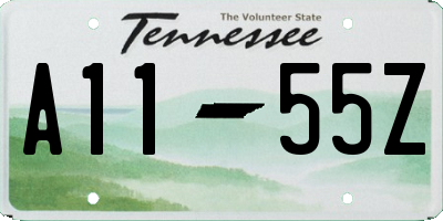 TN license plate A1155Z