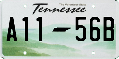 TN license plate A1156B