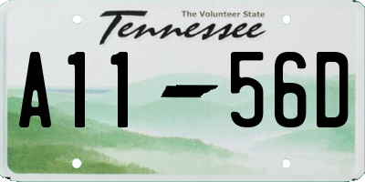 TN license plate A1156D