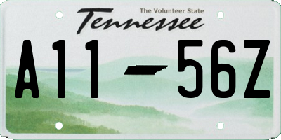 TN license plate A1156Z