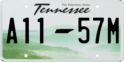 TN license plate A1157M