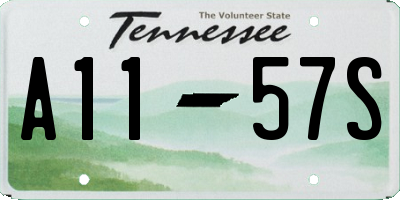 TN license plate A1157S