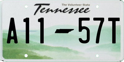 TN license plate A1157T