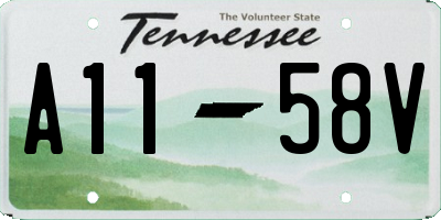 TN license plate A1158V