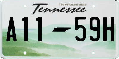 TN license plate A1159H