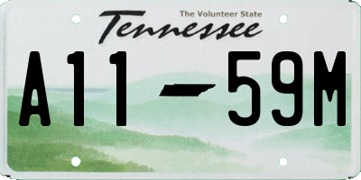 TN license plate A1159M