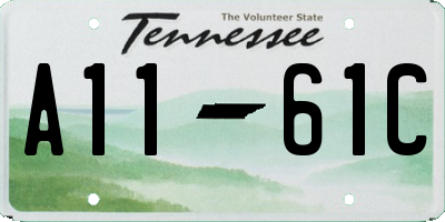 TN license plate A1161C