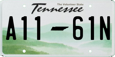TN license plate A1161N