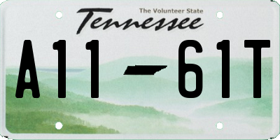 TN license plate A1161T