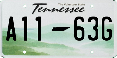 TN license plate A1163G