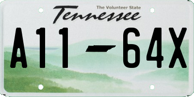 TN license plate A1164X