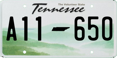 TN license plate A1165O