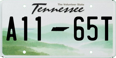 TN license plate A1165T