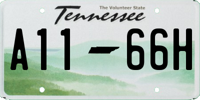 TN license plate A1166H