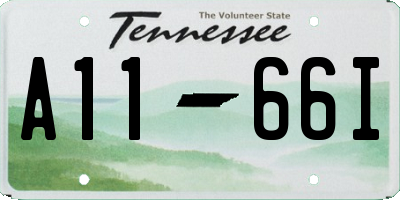 TN license plate A1166I