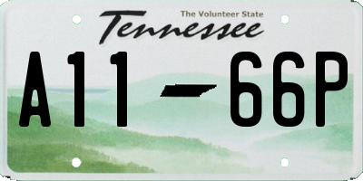 TN license plate A1166P