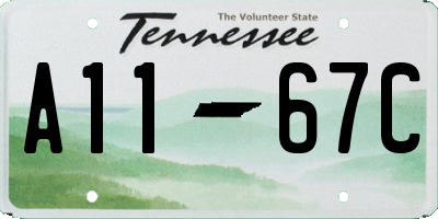TN license plate A1167C