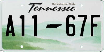 TN license plate A1167F