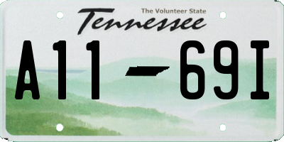 TN license plate A1169I