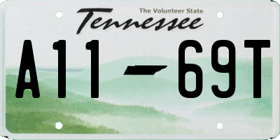 TN license plate A1169T