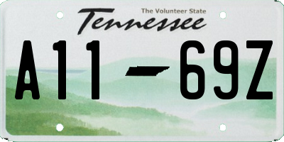 TN license plate A1169Z