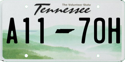 TN license plate A1170H