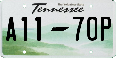 TN license plate A1170P