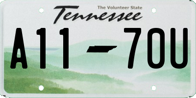TN license plate A1170U