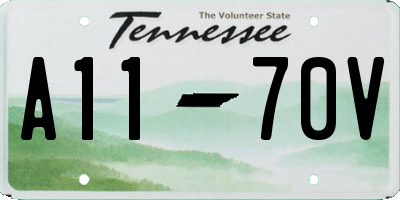TN license plate A1170V