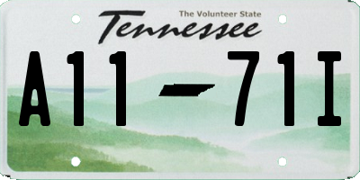TN license plate A1171I