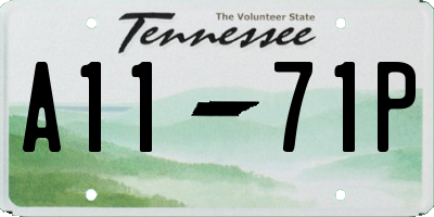 TN license plate A1171P