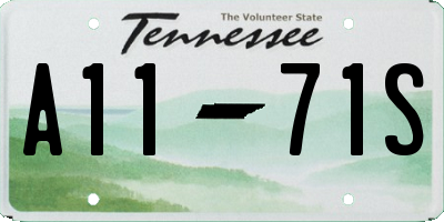 TN license plate A1171S