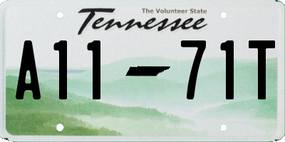 TN license plate A1171T