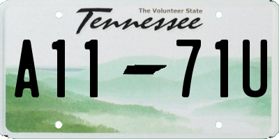 TN license plate A1171U