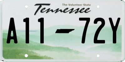 TN license plate A1172Y
