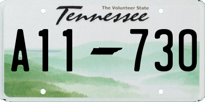 TN license plate A1173O