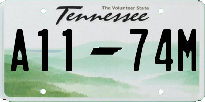 TN license plate A1174M